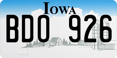 IA license plate BDO926
