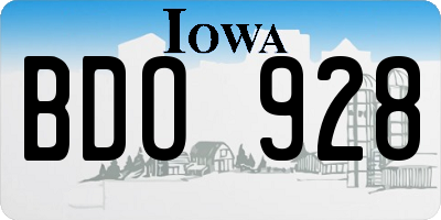 IA license plate BDO928