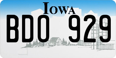 IA license plate BDO929
