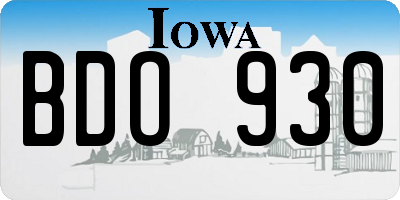 IA license plate BDO930