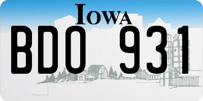 IA license plate BDO931