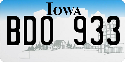 IA license plate BDO933