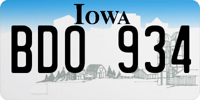 IA license plate BDO934