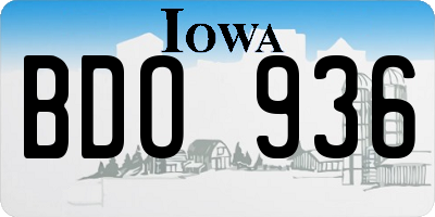 IA license plate BDO936