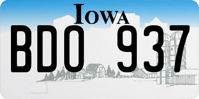 IA license plate BDO937