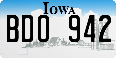 IA license plate BDO942