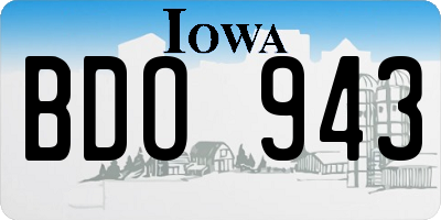 IA license plate BDO943