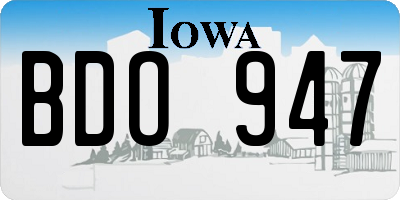 IA license plate BDO947