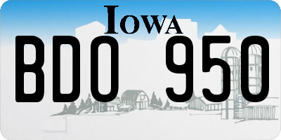 IA license plate BDO950