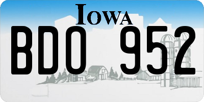 IA license plate BDO952
