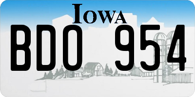 IA license plate BDO954