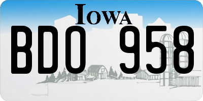 IA license plate BDO958