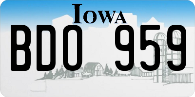 IA license plate BDO959