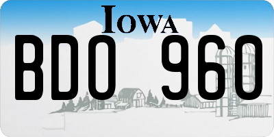 IA license plate BDO960
