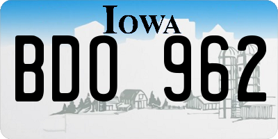 IA license plate BDO962