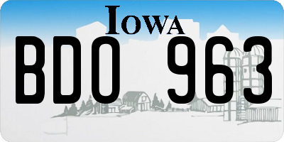 IA license plate BDO963