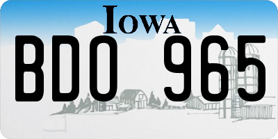 IA license plate BDO965