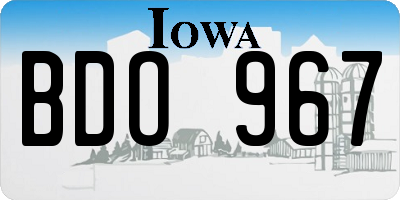 IA license plate BDO967
