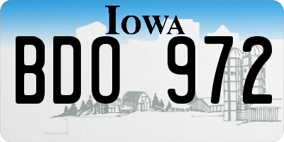 IA license plate BDO972
