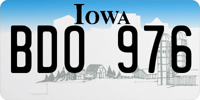 IA license plate BDO976