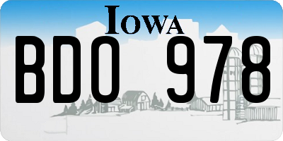 IA license plate BDO978