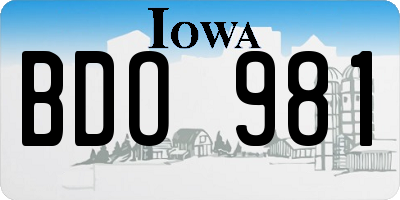 IA license plate BDO981