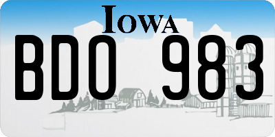 IA license plate BDO983