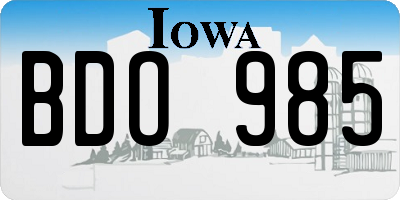 IA license plate BDO985