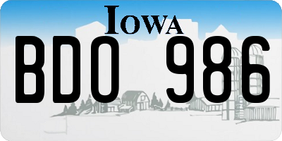 IA license plate BDO986