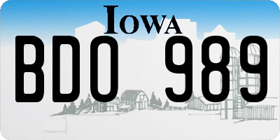 IA license plate BDO989