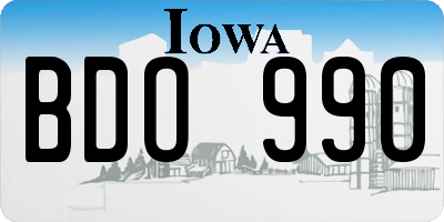 IA license plate BDO990