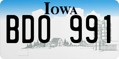 IA license plate BDO991