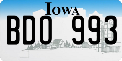 IA license plate BDO993