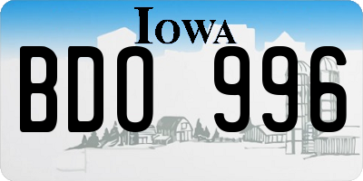 IA license plate BDO996