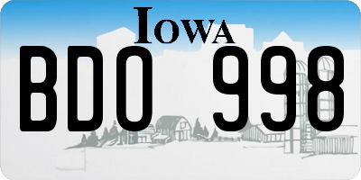 IA license plate BDO998