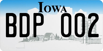 IA license plate BDP002