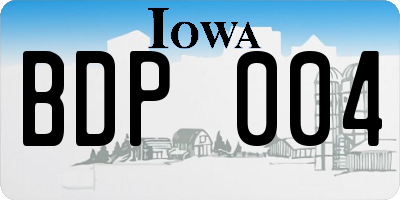 IA license plate BDP004