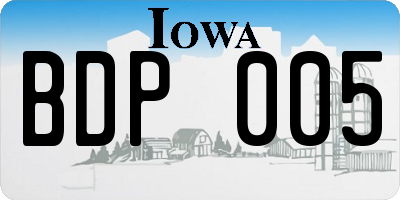 IA license plate BDP005