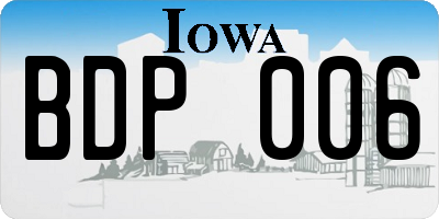 IA license plate BDP006