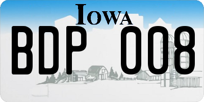 IA license plate BDP008