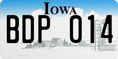 IA license plate BDP014