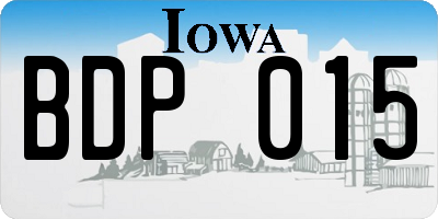 IA license plate BDP015