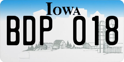 IA license plate BDP018