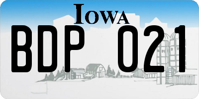 IA license plate BDP021