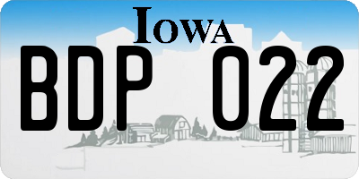 IA license plate BDP022