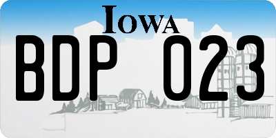 IA license plate BDP023