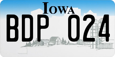 IA license plate BDP024