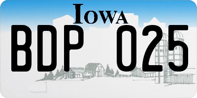 IA license plate BDP025