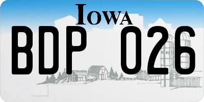 IA license plate BDP026