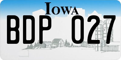IA license plate BDP027